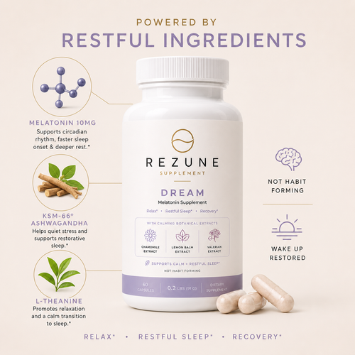 Rezune Dream restful ingredients infographic